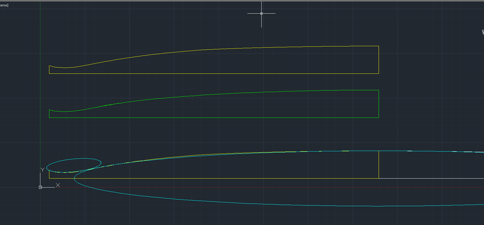 in giallo la copia dai disegni di sacconi, in verde l'interazione tra spline ed ellissi ed in basso la costruzione (vergognosamente semplice)